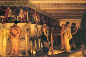 Sir Lawrence Alma Tadema œuvres - Phidias montrant la frise du Parthenon romantique Sir Lawrence Alma Tadema